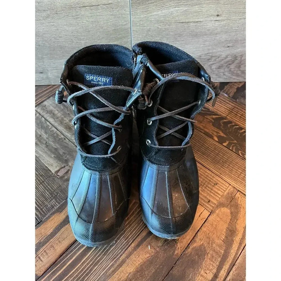 Sherry Duck Boots Women’s 6m Black Neutral Fall Winter Rain Waterproof Rubber - Picture 1 of 12